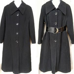 LAURA PLUS XL 16 Long Black Winter coat Wool Blend